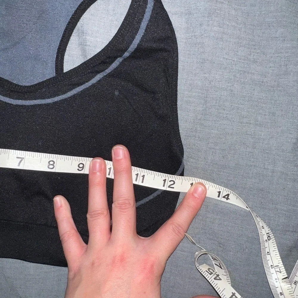Black with dark grey detailing padded sports bra XS